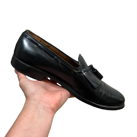 Allen Edmonds Dalton Kilite Tassel Loafer Shoe Mens Size 10 Black Leather - Picture 10 of 13